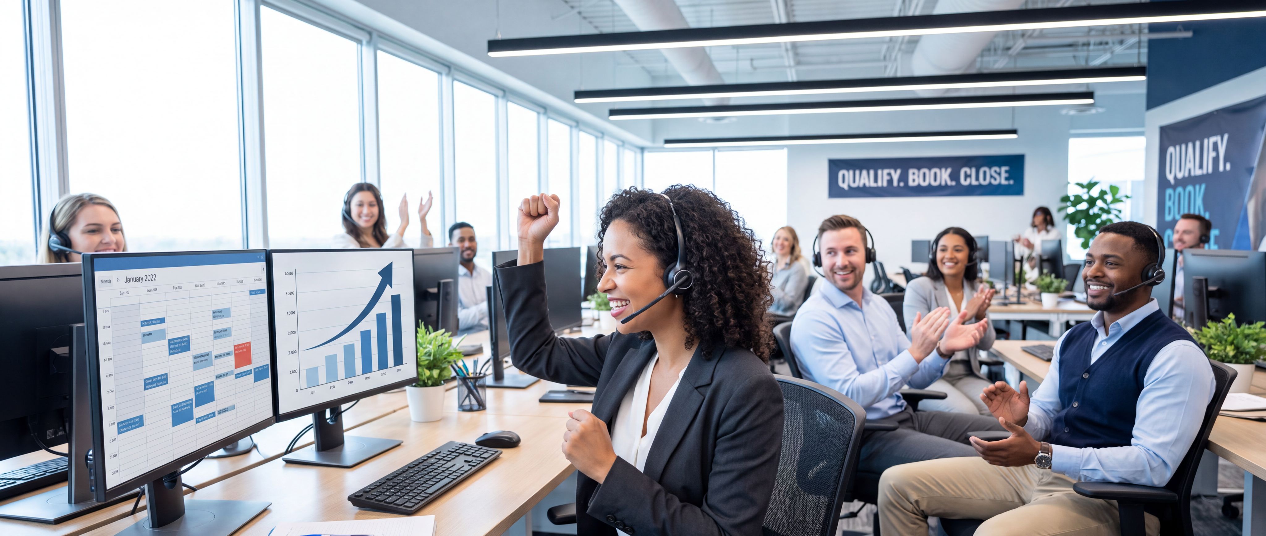 KreatorAI sales team qualifying, booking, and closing customer opportunities